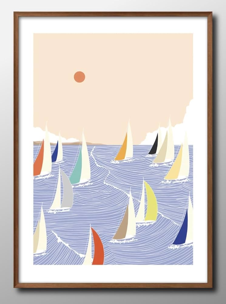 Amazon.co.jp: セーリング ヨット 夏 A3 サイズ おしゃれ 絵画